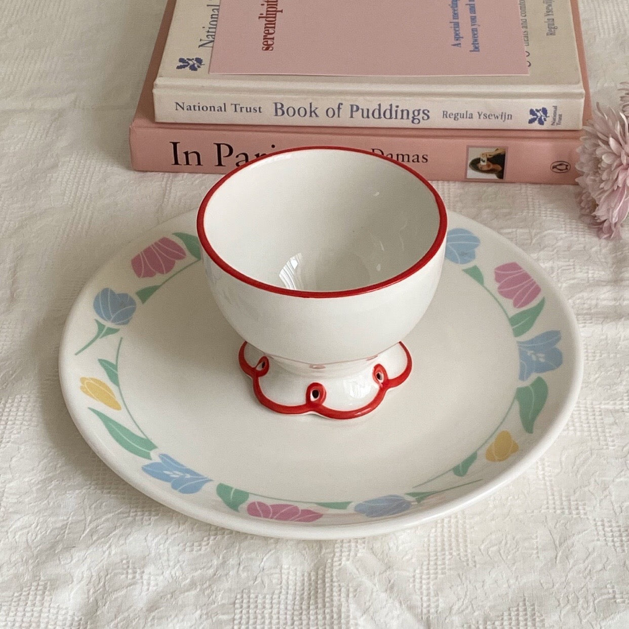 Red ribbon plate・cup