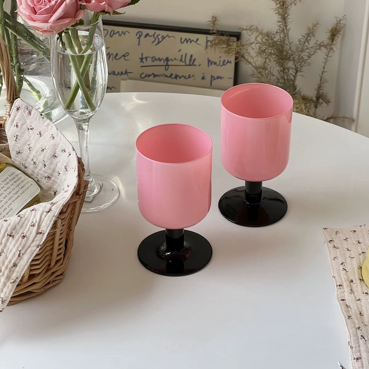 Bicolor pink glass